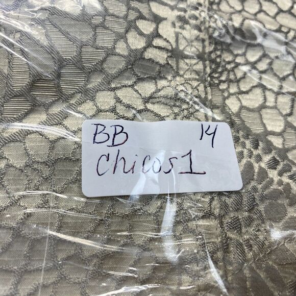 Chicos Jacket 1 Beige Animal Print Trucker Cropped Shiny Snake Skin Small - Picture 11 of 11